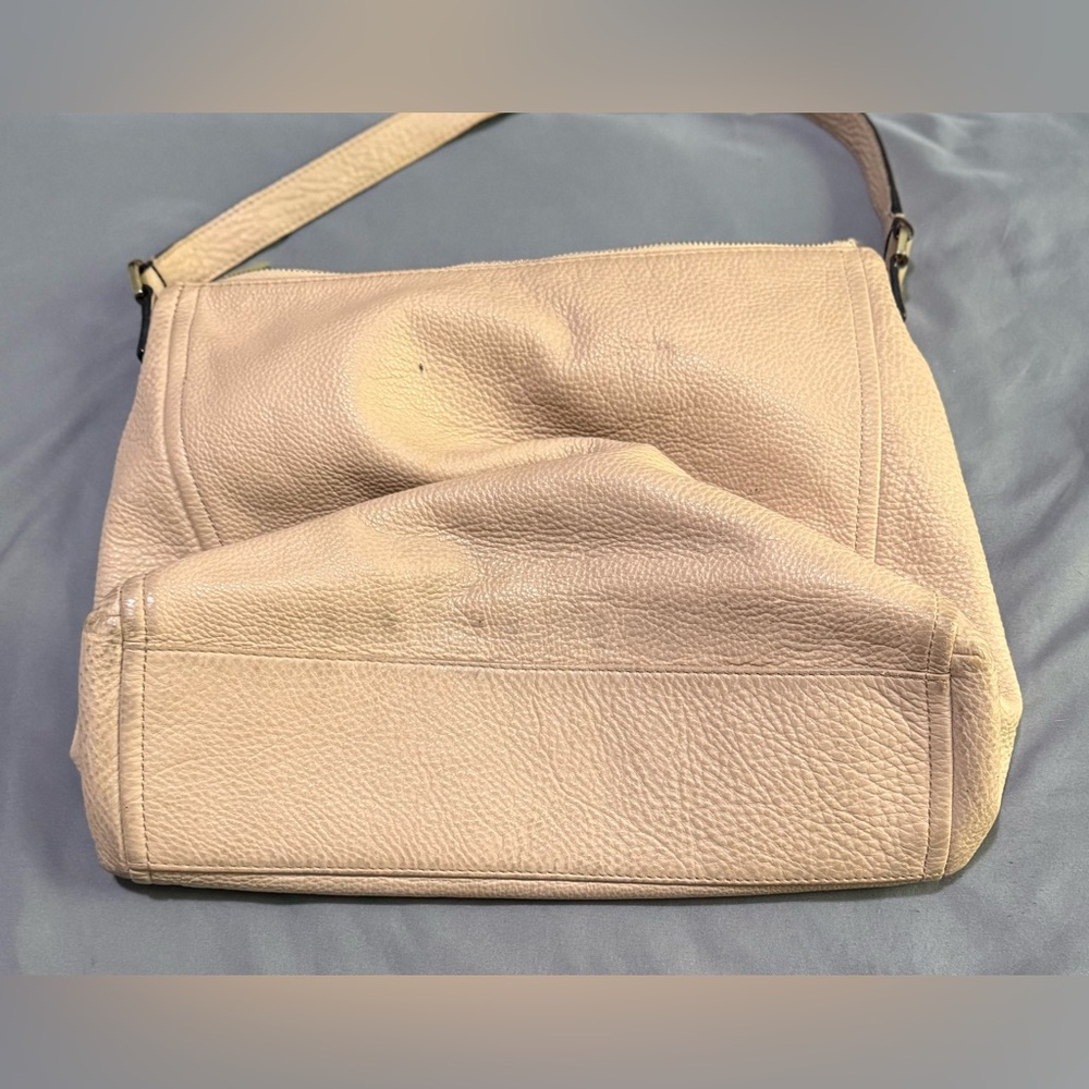 Kate Spade New York Beige Leather Pink Lined Zip Shoulder Tote Purse 15x11x4 - Picture 10 of 12